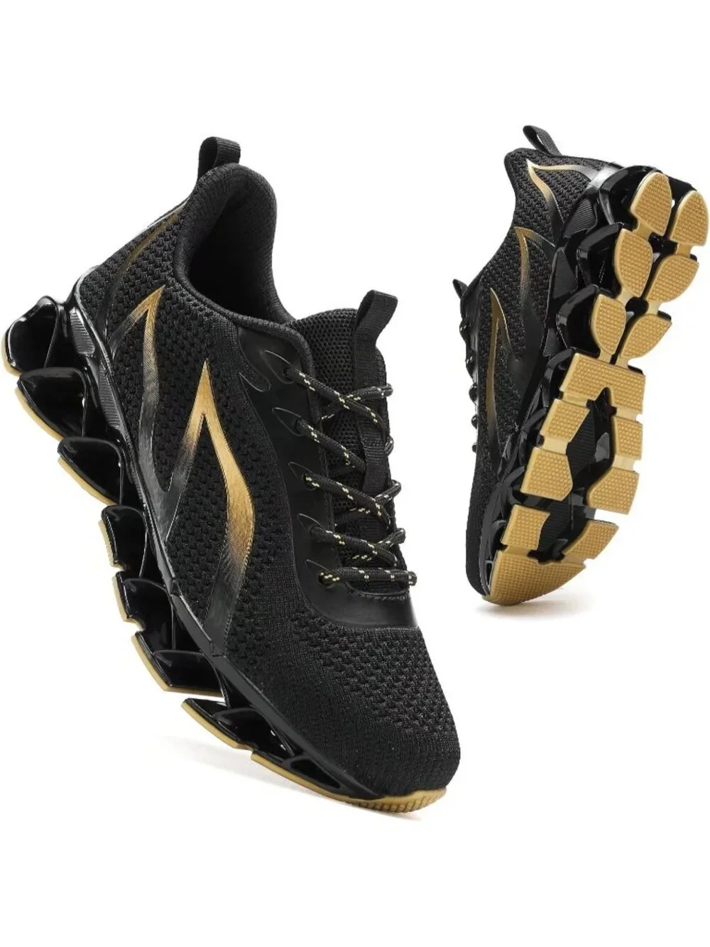 Men's Black Yellow Mesh Running Shoes Tennis Walking Casual Trainers Sneaker